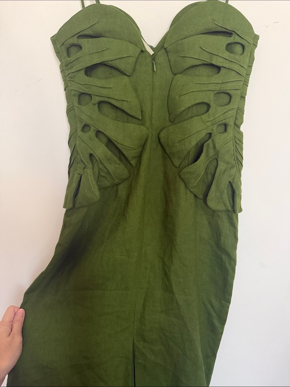 NEW Farm Rio Linen Monstera Leaf Midi Dress size XS 100% linen - Picture 6 of 7